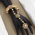 Meenakari Gemstone Hathphool & Antique Bracelet Set