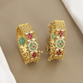 Mint Green, Ruby & Gold Heritage Bangles Patla Set