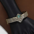 Mehndi Polished Royal Sapphire & Stone Bangle Bracelet