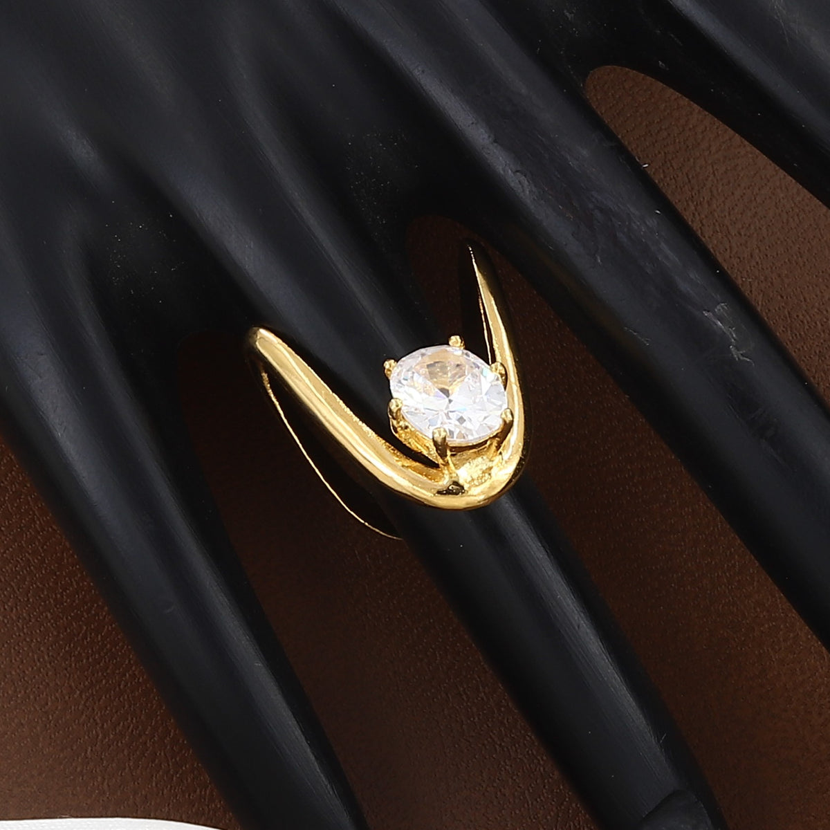 Oval Floating Diamond Wishbone Ring