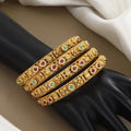 Traditional Gold-Plated Ruby & Emerald Stone Bangles