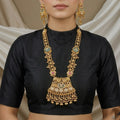 Grand Gold-Plated Meenakari & Jhumki Long Necklace Set