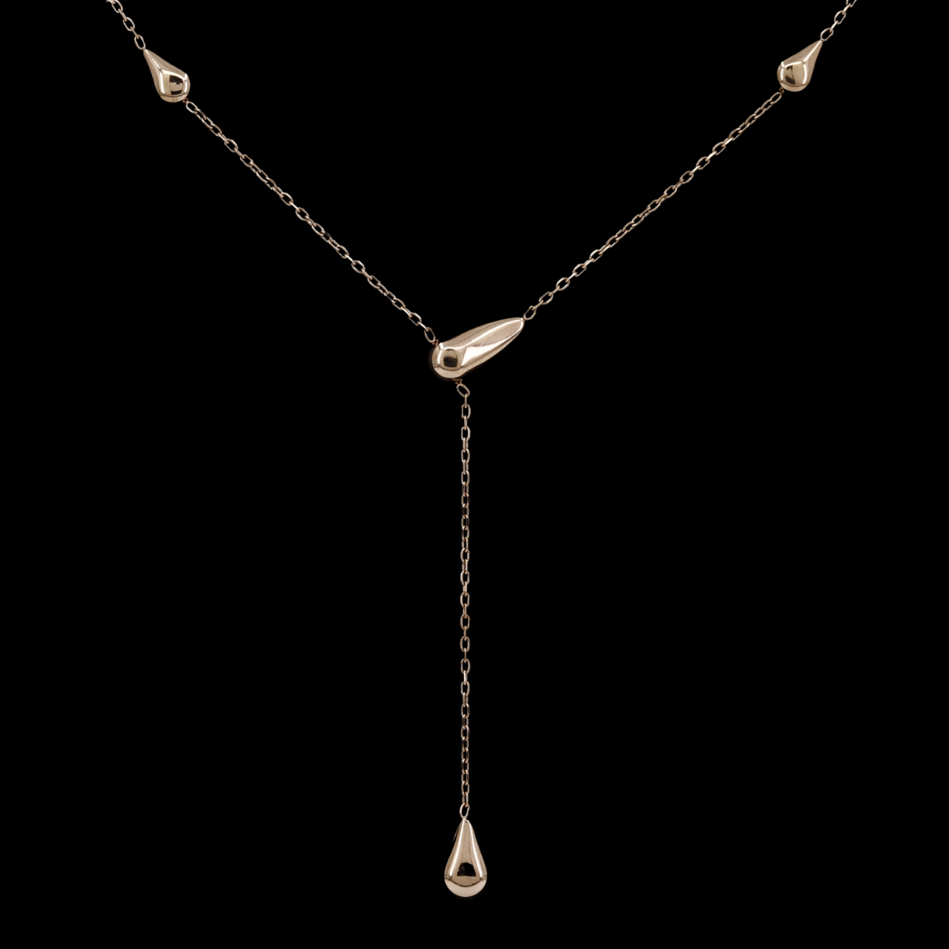 Dainty Y-Necklace Gold Teardrop Lariat Necklace
