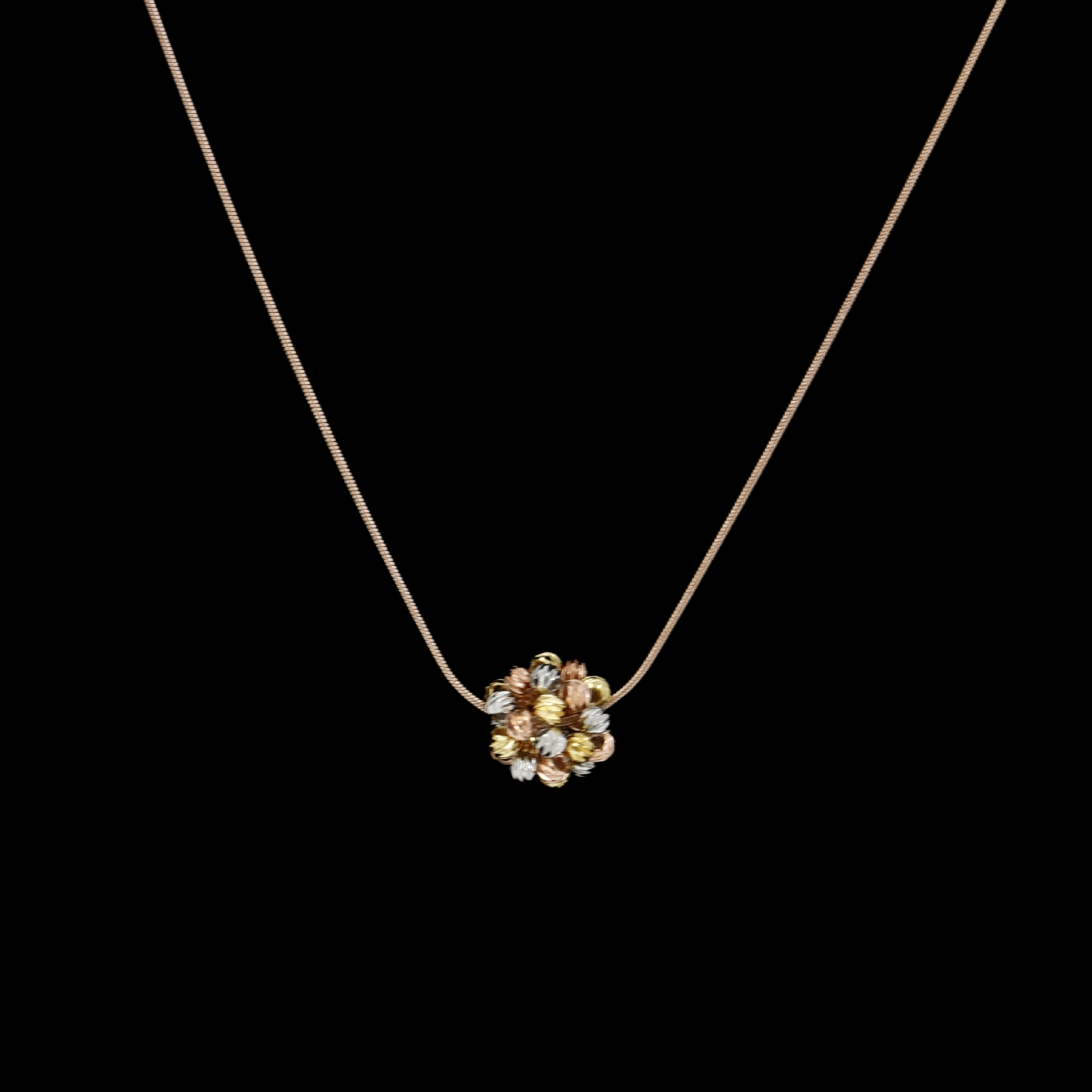 Elegant Mixed Metal Cluster Pendant Necklace