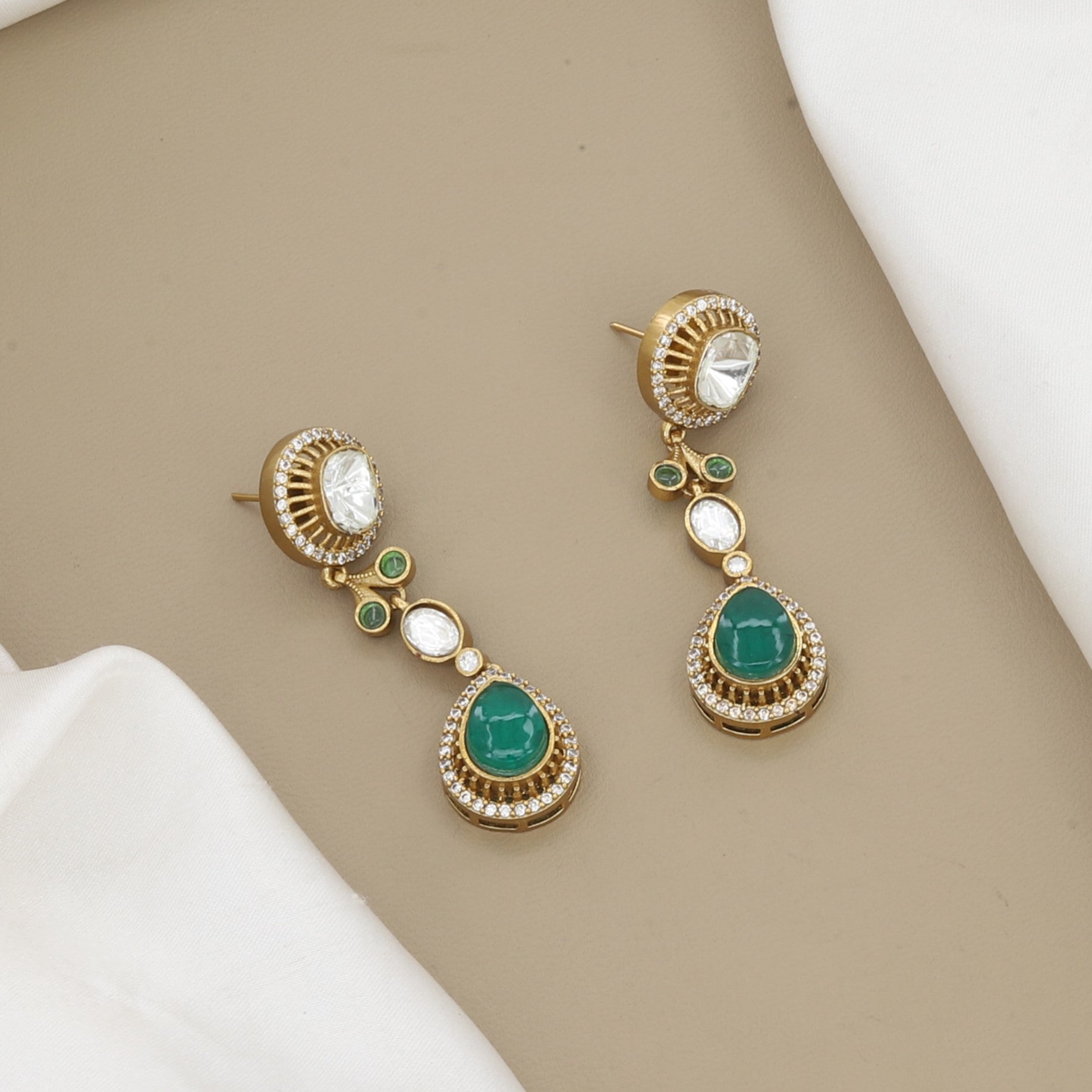 Ruby & Emerald Luxury Jadau Polki Necklace Set