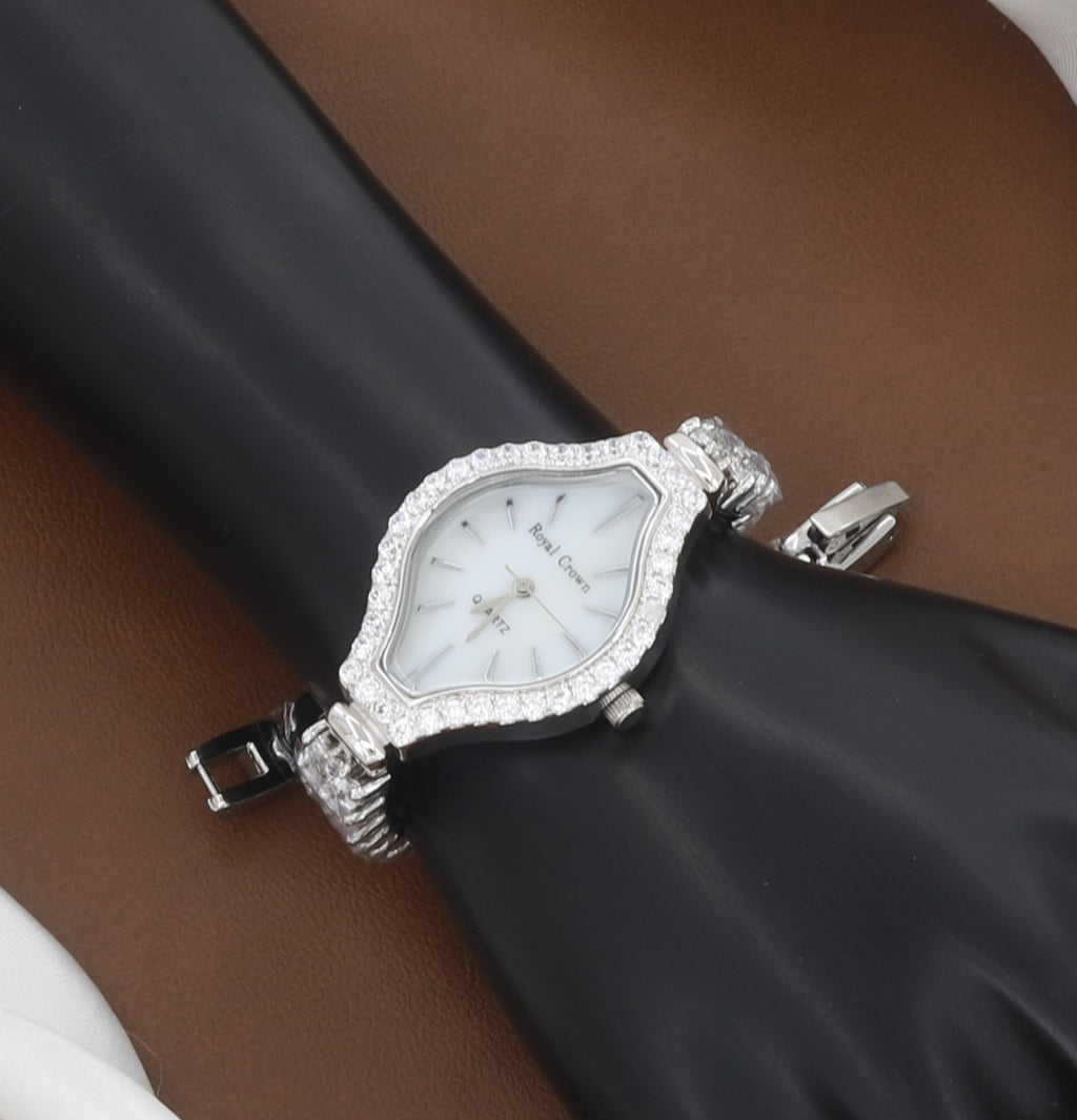 Women's Diamond-Studded Silver Watch
