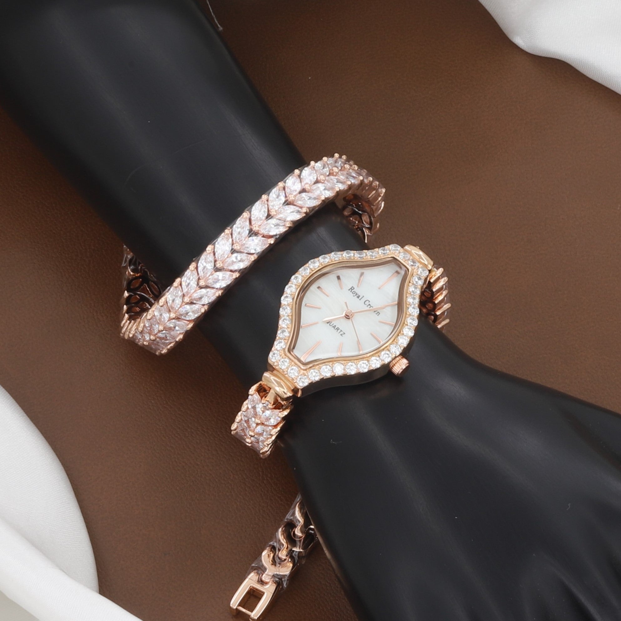 Elegant Women's Rose Gold Diamond Watch