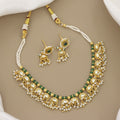 Antique Gold Guttapusalu Necklace Set with Pearls & Emeralds