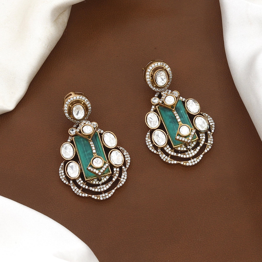 Royal Polki & Emerald Choker Necklace Set with Earrings