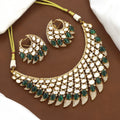Emerald and Uncut Diamond Polki Neckpiece Set