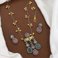 Antique Silver & Gold Plated Elephant Motif Necklace Set