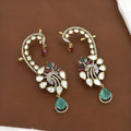 Victorian Polished Kundan & Emerald Full Ear Cuff Earring