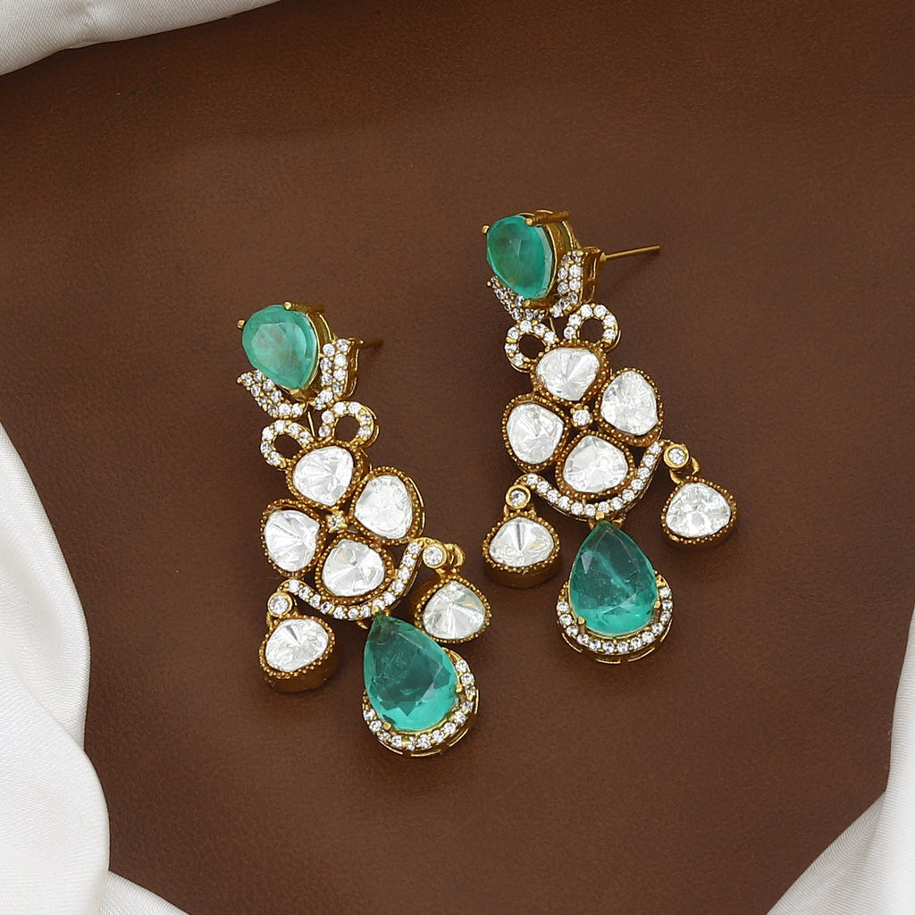 Majestic Indian Heritage Gold Kundan Polki Necklace Set