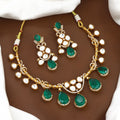 Majestic Indian Heritage Gold Kundan Polki Necklace Set