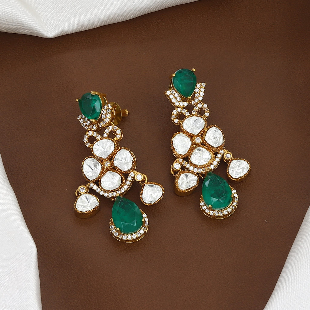 Majestic Indian Heritage Gold Kundan Polki Necklace Set