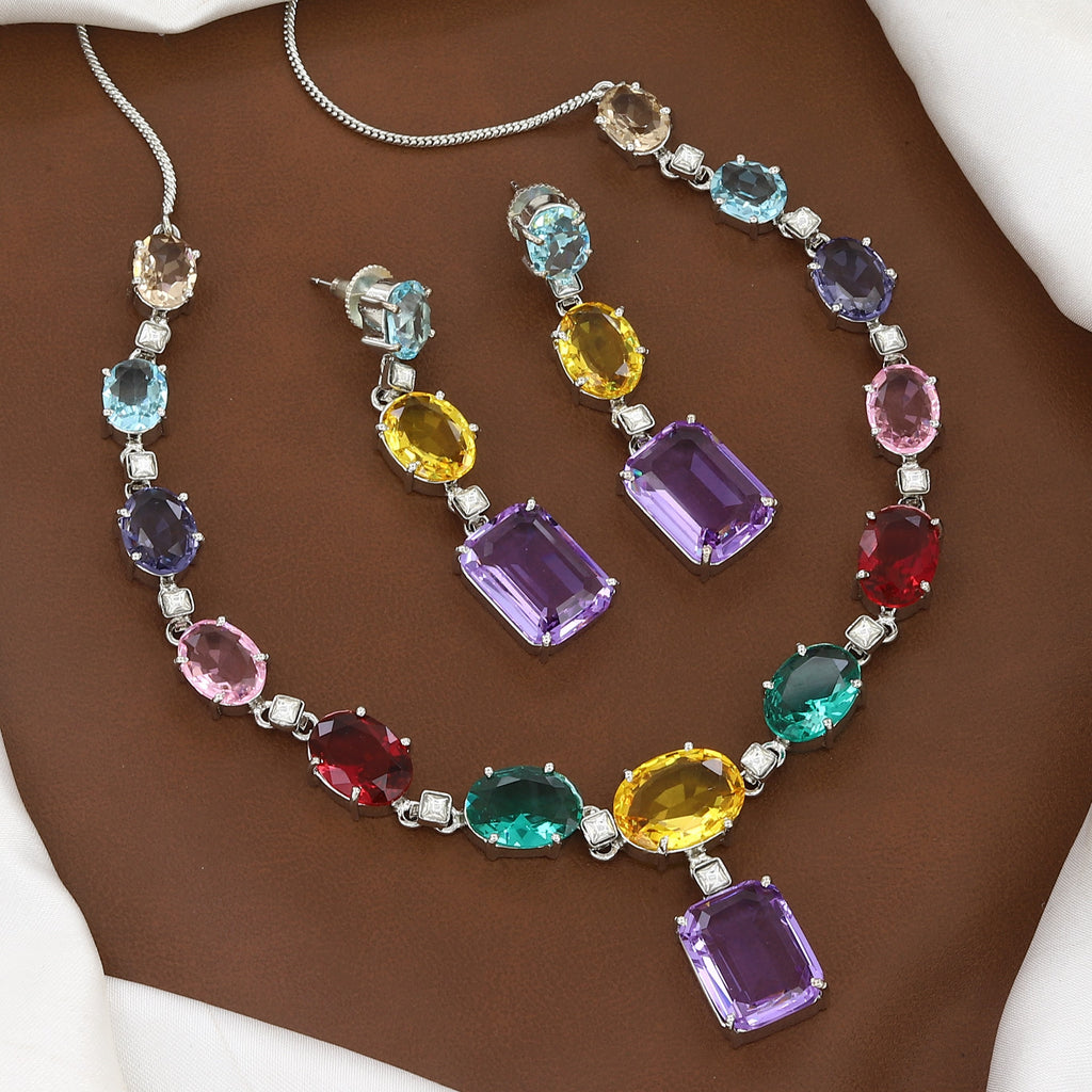 Multicolor Gemstone Necklace Set