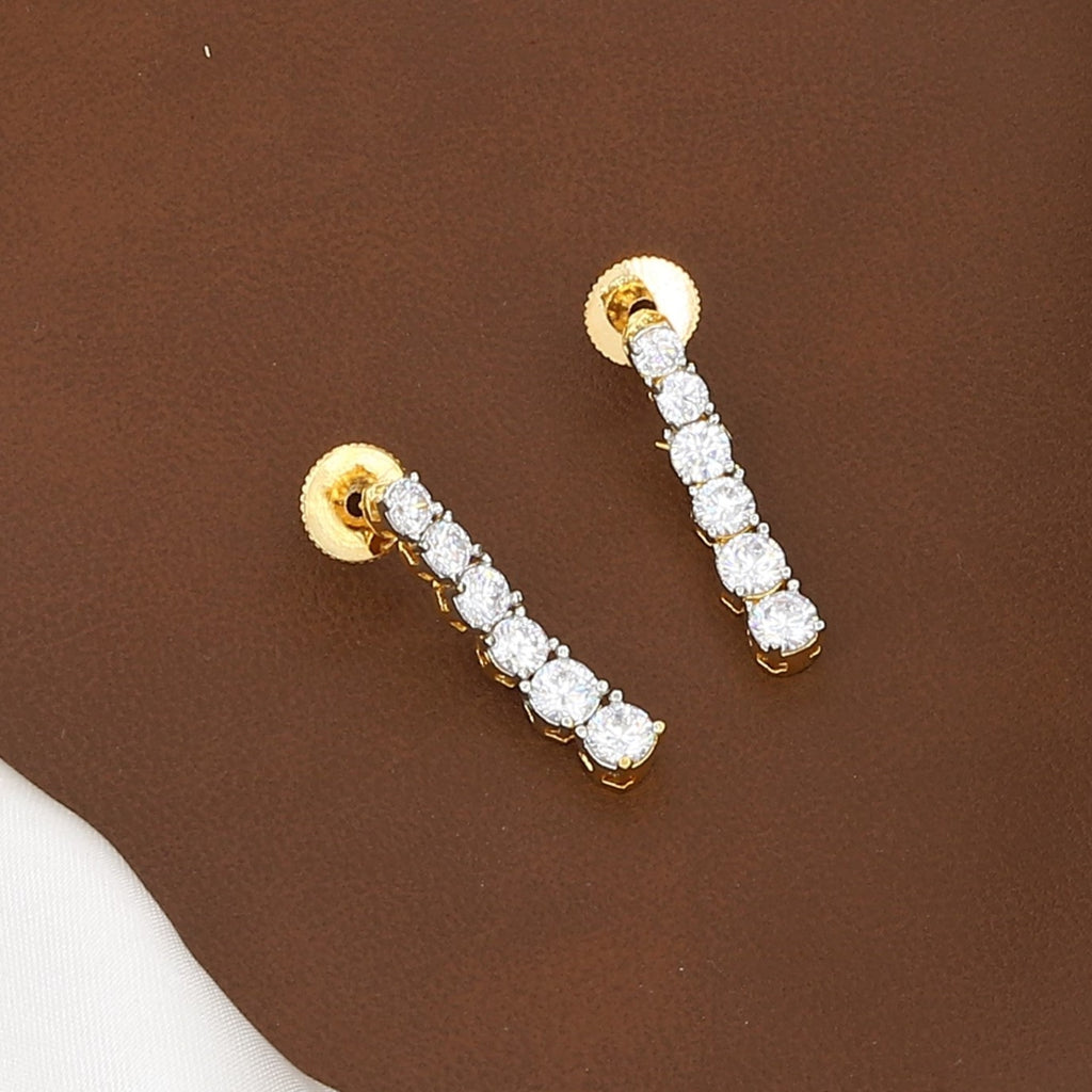 Double Layer American Diamond Necklace Set with Earrings