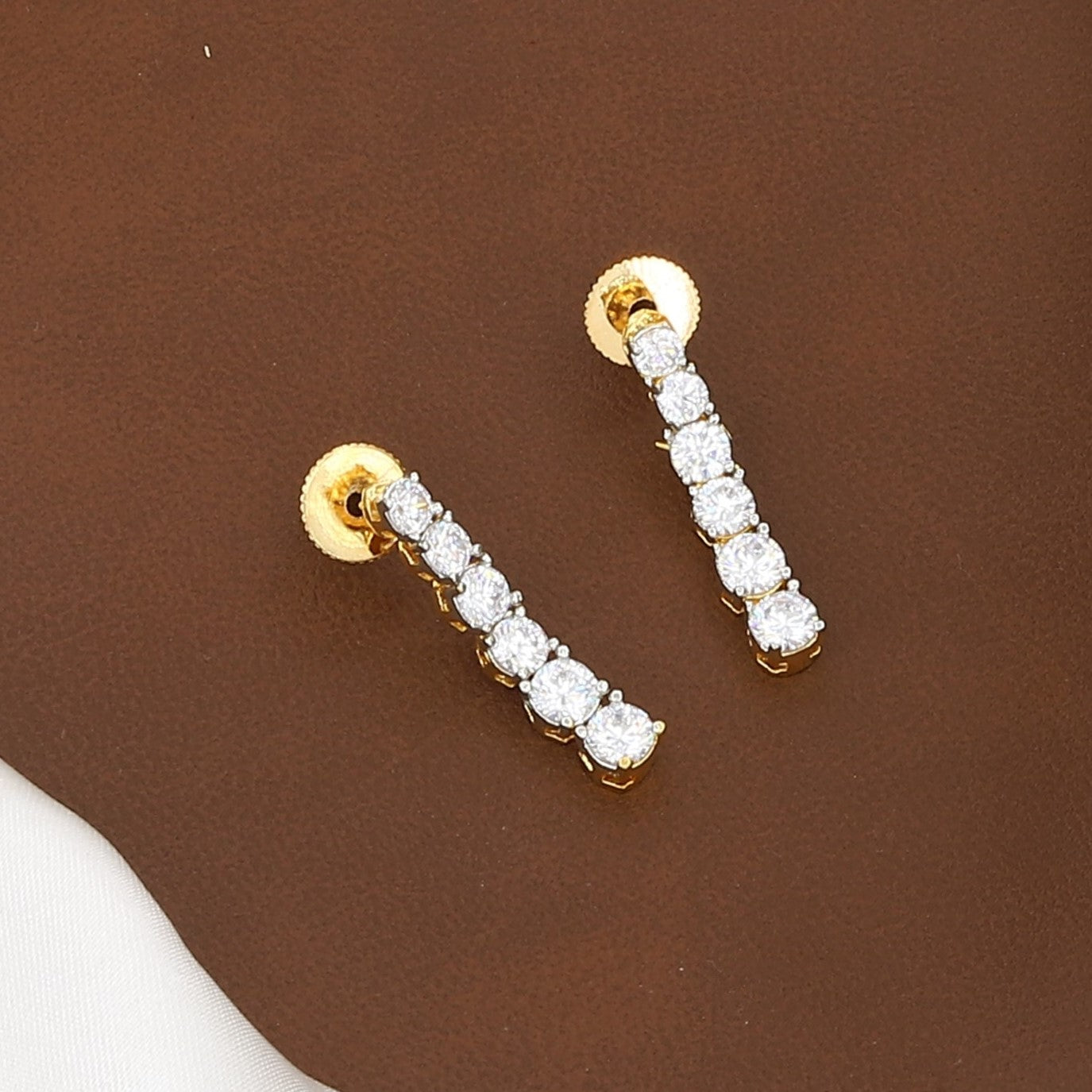 Double Layer American Diamond Necklace Set with Earrings