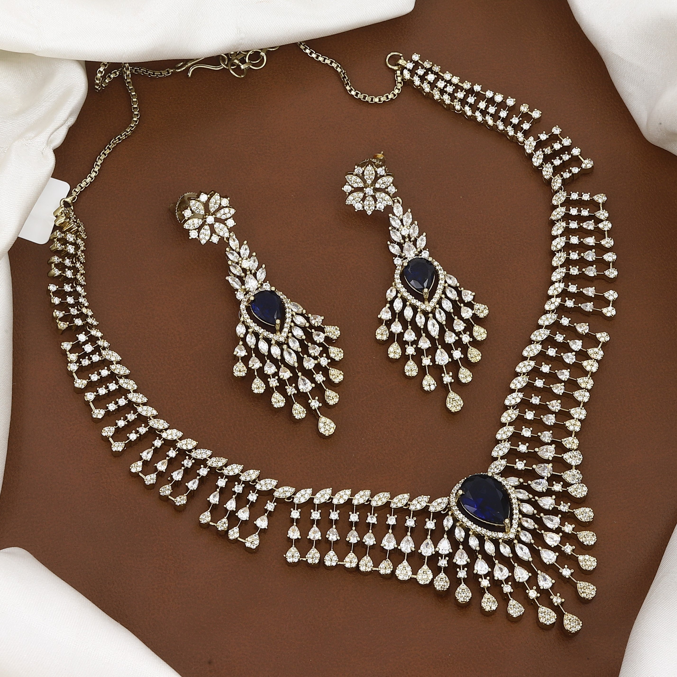 Designer Stone & Cubic Zirconia Diamond Necklace Set