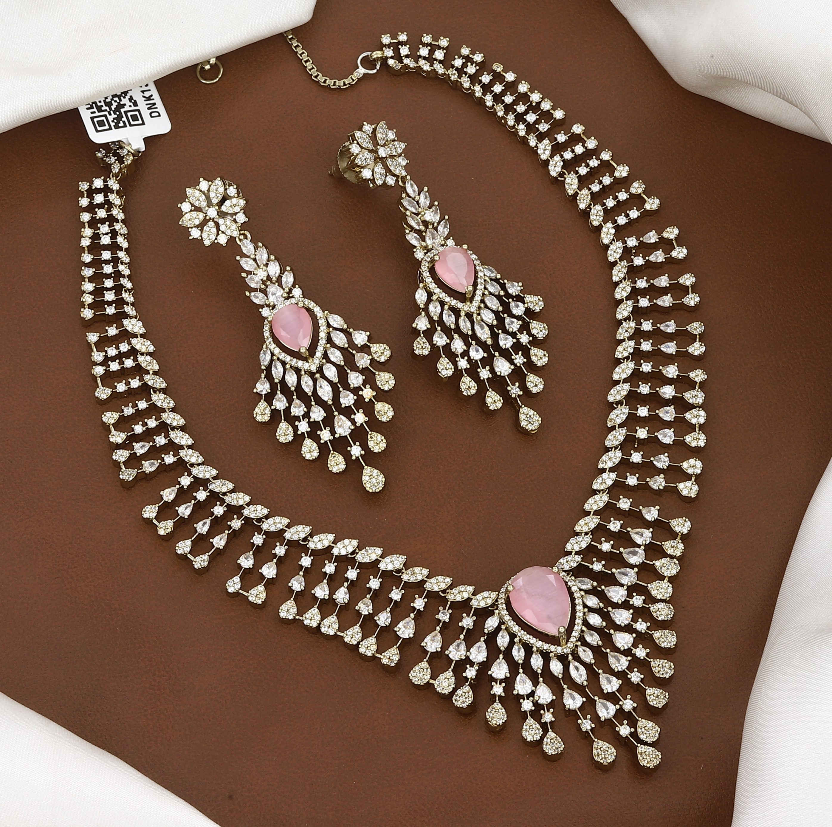 Designer Stone & Cubic Zirconia Diamond Necklace Set