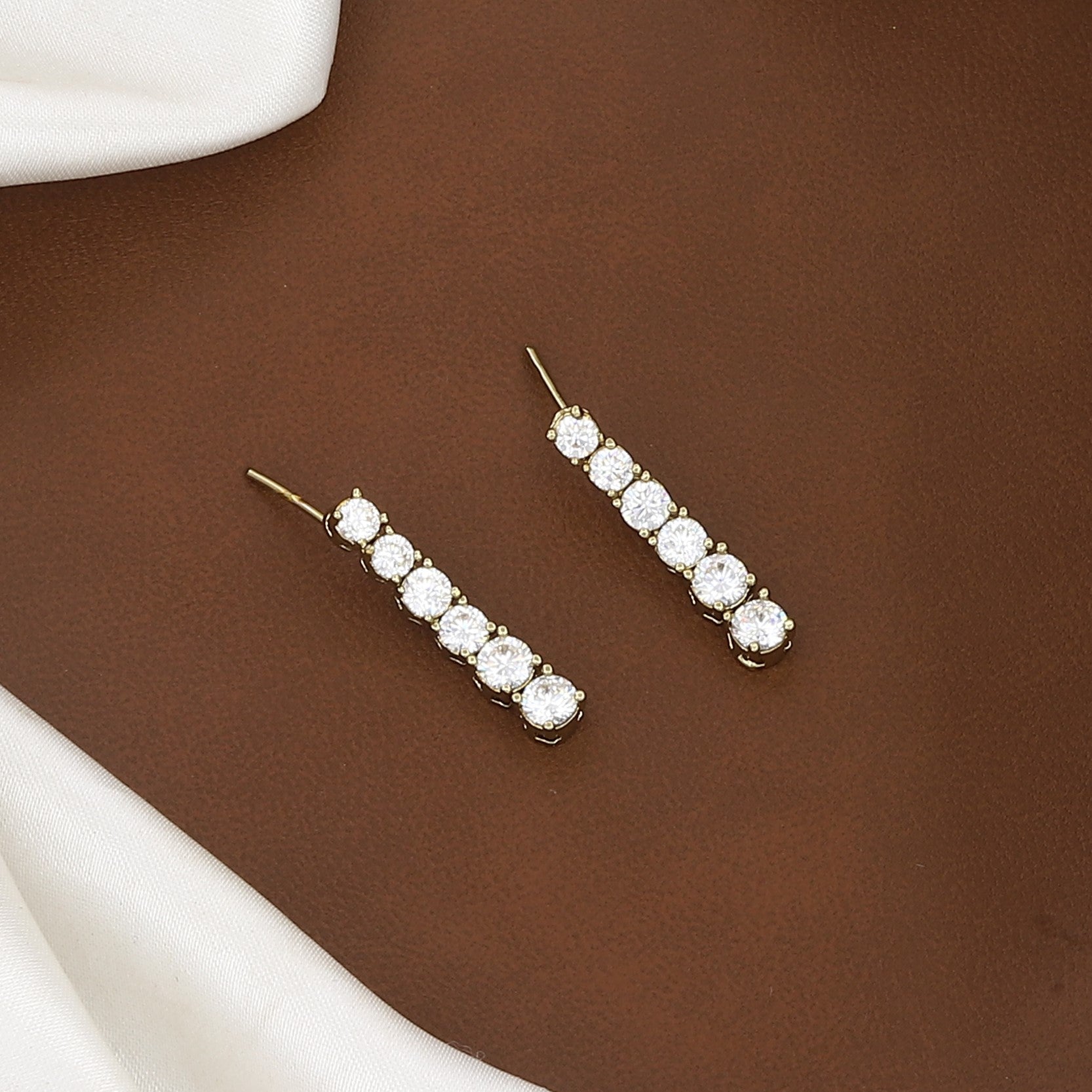 Mehndipolished Double Layer American Diamond Necklace Set with Earrings