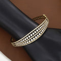 Multi-Row Diamond Mehndi Polished Finish Bangle Bracelet