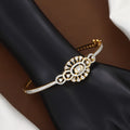 Elegant Diamond-Studded Gold Polished Finish Bracelet