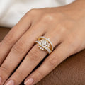 Elegant Gold Tone Statement Ad Ring