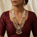 Grand Pearl Medium Necklace Set with Jhumka Earrings