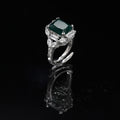 Big Color Diamond Silver Tone Freesize Ring