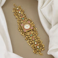 Grand Traditional Gold-Plated Stone-Studded Watch Bracelet