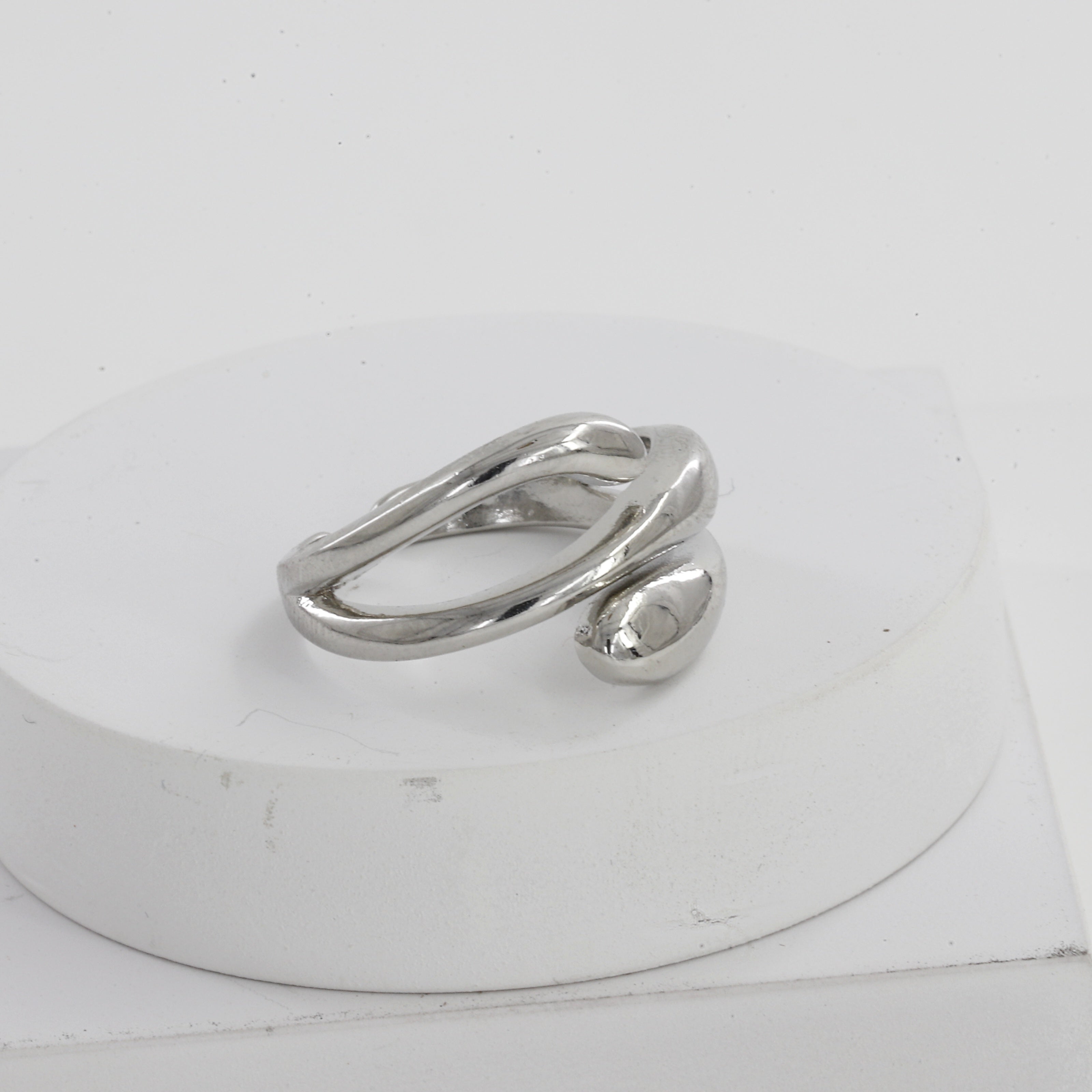 Silver Teardrop Wrap Adjustable Ring