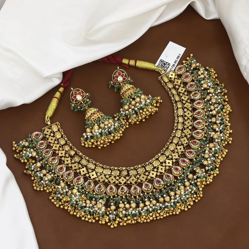 Royal Polki & Meenakari Choker Wedding Necklace Set