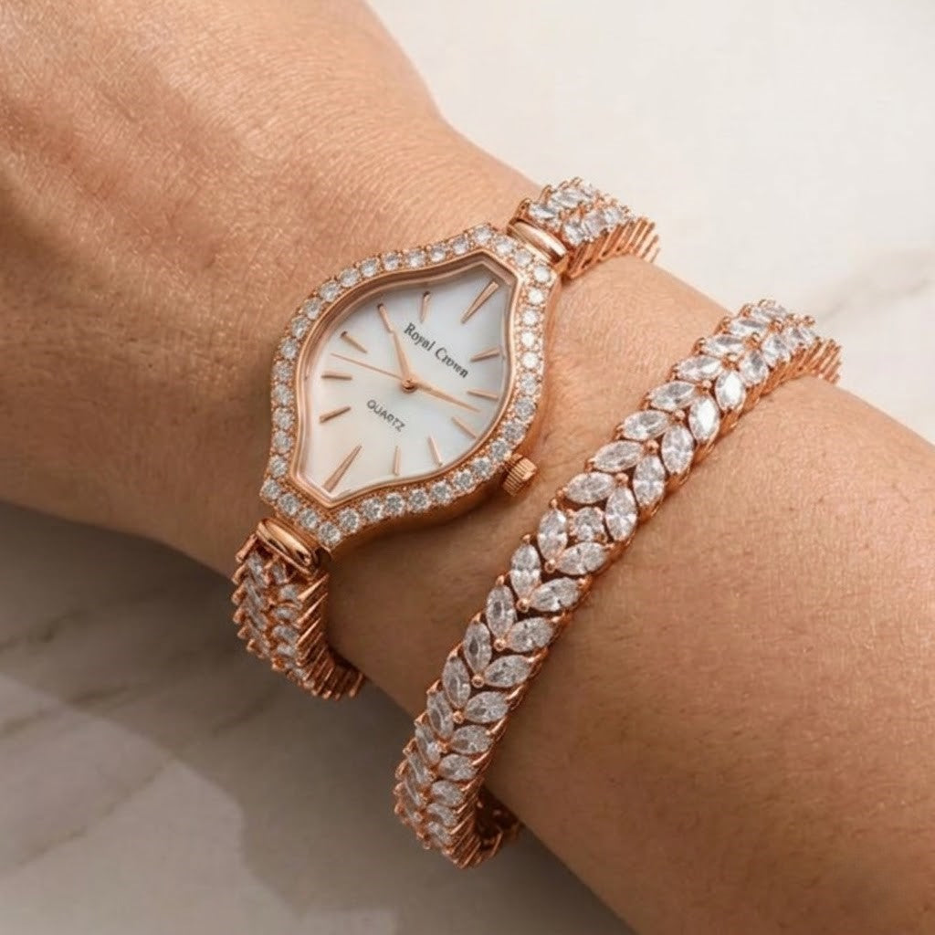 Elegant Women's Rose Gold Diamond Watch