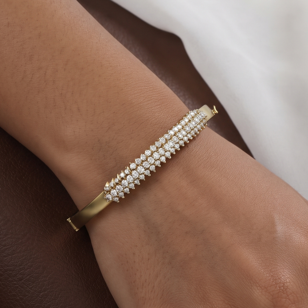 Radiant Double-Row Mehndi Bangle Bracelet