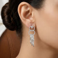 Silver Tone Cubic Zirconia Dangle Earrings for Women